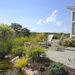 blu stone patio and pond