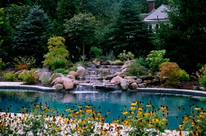 Andover Waterfall into Swimming Pool