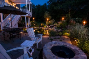 fire pit and patio